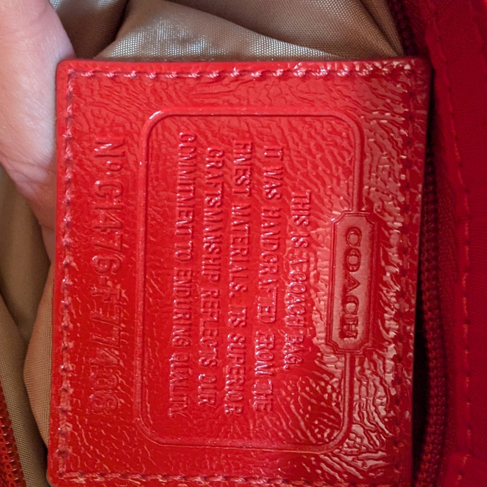 Coach Getaway Signature Nylon File Messenger Crossbody Bag Red/Orange F77408 - Picture 8 of 13